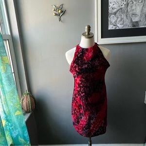 NWT Somedays Lovin Velvet Red Black Mini Dress Size M Medium